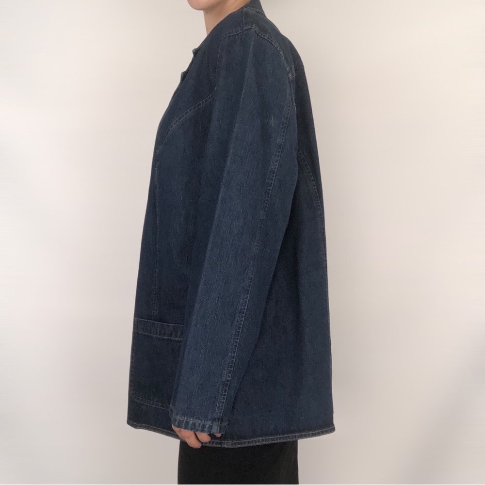 St.John’s Bay Denim Jean Blazer Dark Wash - Picture 6 of 8